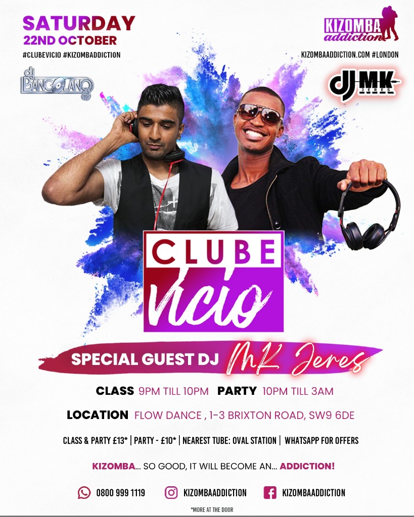 Clube Vicio - Kizomba Party & Dance Classes Every Saturday Night!